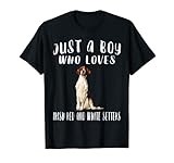 Just A Boy Who Loves Dogs Irish Red-White Setter T-Shirt
