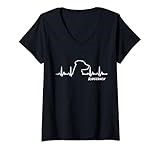 Womens Rhodesian Ridgeback T-shirt | Ridgeback HeartBeat Tee V-Neck T-Shirt