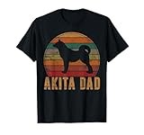 Retro Akita Dad Gift Akita Daddy Dog Owner Pet Father T-Shirt