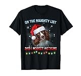 On The Naughty List And English Springer Spaniel Christmas T-Shirt