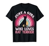Rat Terrier Dog Vintage Just A Girl Who Loves Rat Terrier T-Shirt