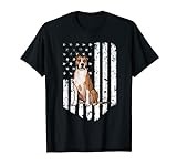 American Flag White American Staffordshire Terrier T-Shirt