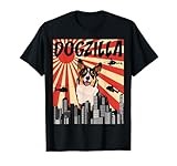 Funny Retro Japanese Dogzilla Cardigan Welsh Corgi T-Shirt